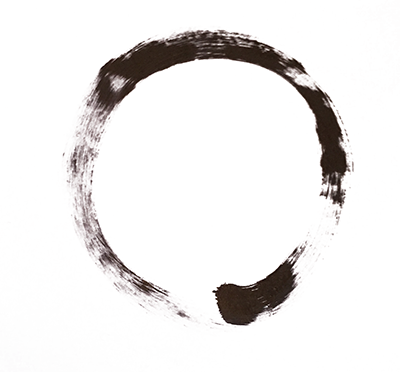 ensō is a circle that is hand-drawn in one uninhibited brushstroke to express a moment when the mind is free to let the body create. This particular ensō was drawn by me.